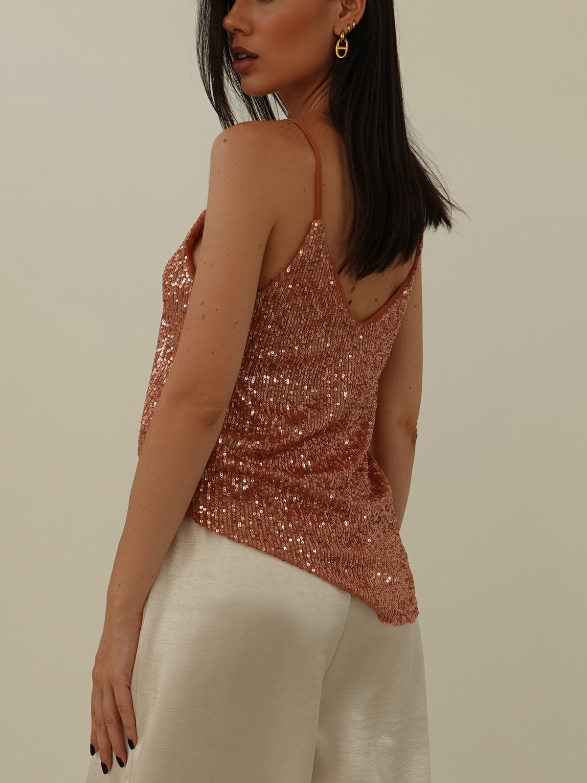 TOP PAILLETTES PARTY - SALMONE 6695