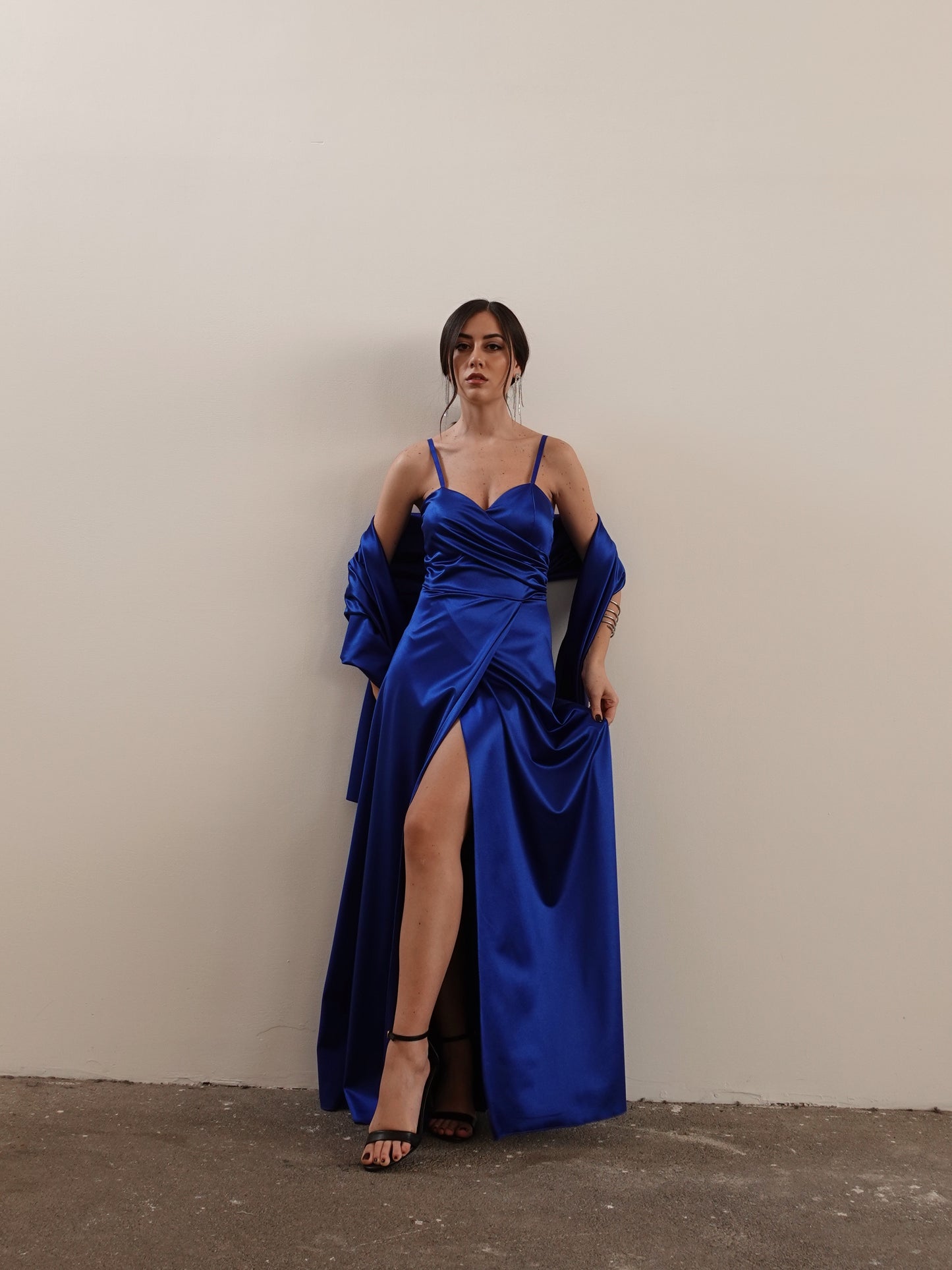 LONG DRESS ANASTASIA CON STOLA - BLU ROYAL 6075