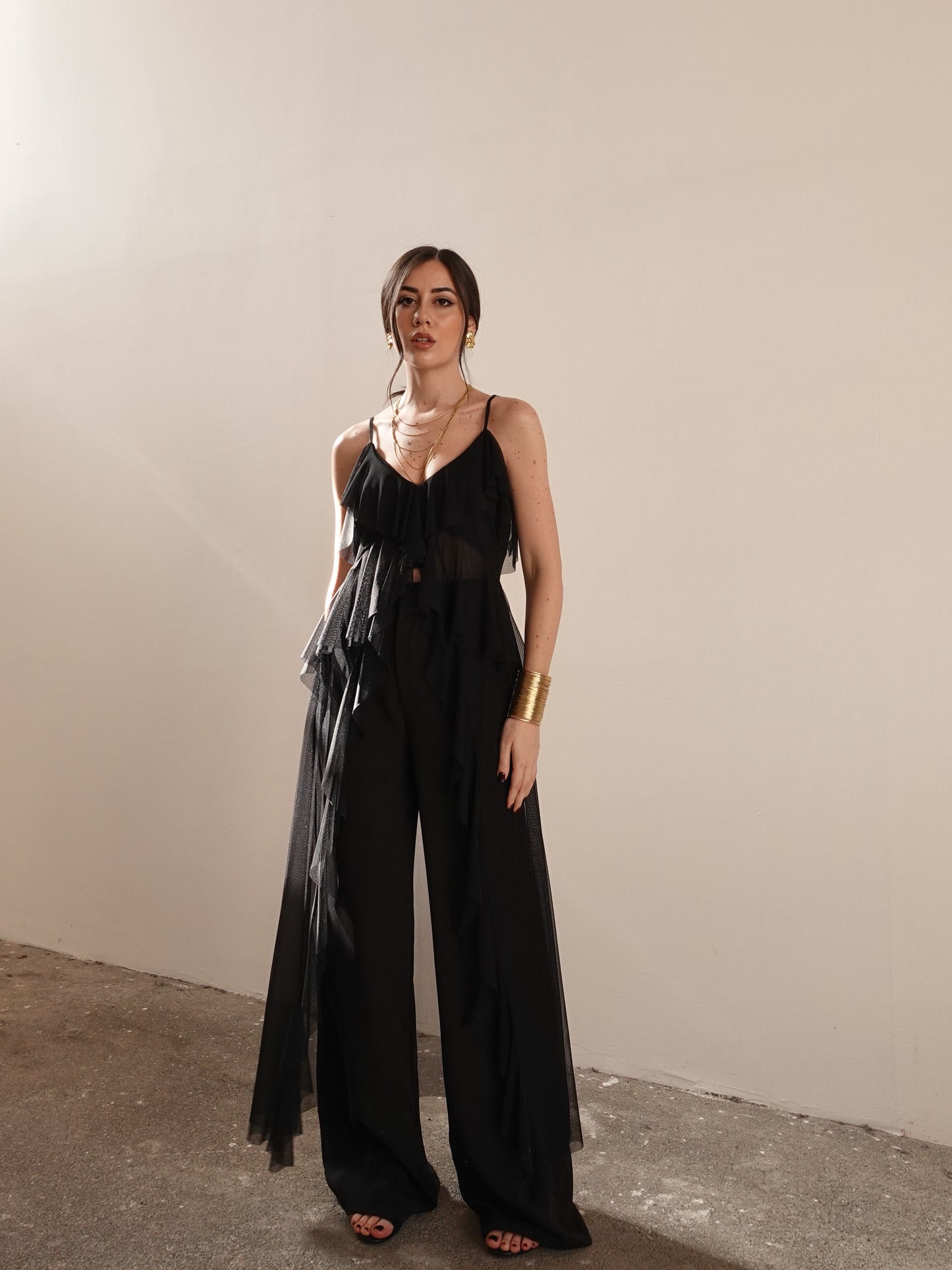 PANTALONI WIDE LEG PARIS - NERO 11421