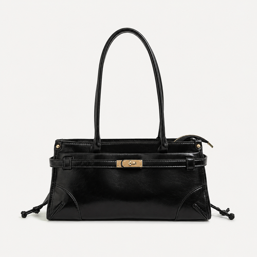 BORSA EAST-WEST IN ECOPELLE - NERO