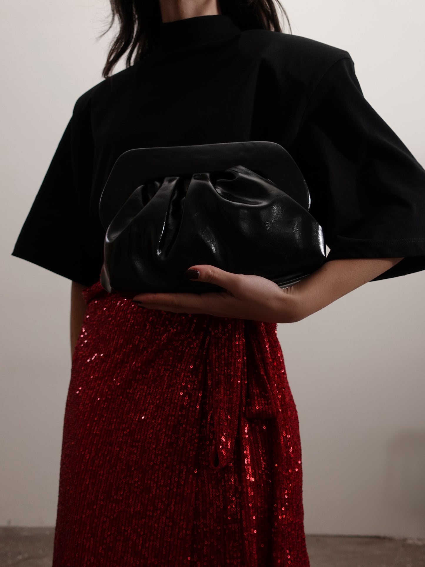 CLUTCH SELENE IN ECOPELLE - NERO 2125