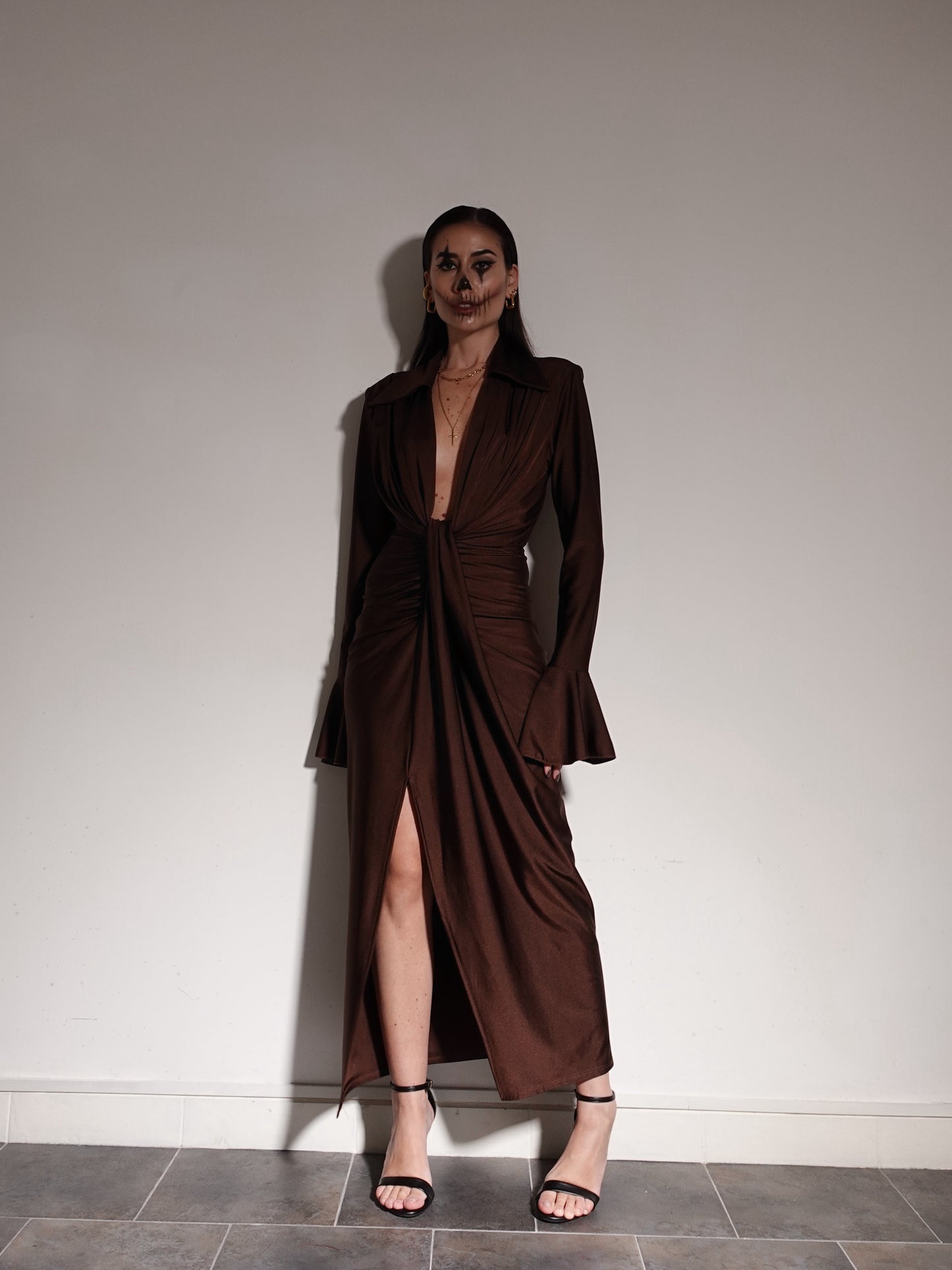 LONG DRESS CRUDELIA - MARRONE 14321