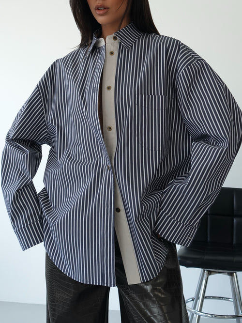 CAMICIA A RIGHE MELBOURNE - BLU 8886