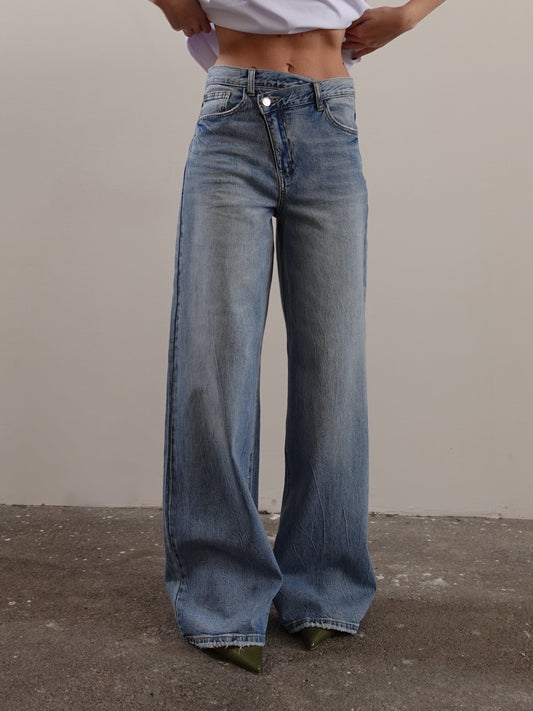 JEANS VITA ASIMMETRICA LAVAGGIO MEDIO 5152