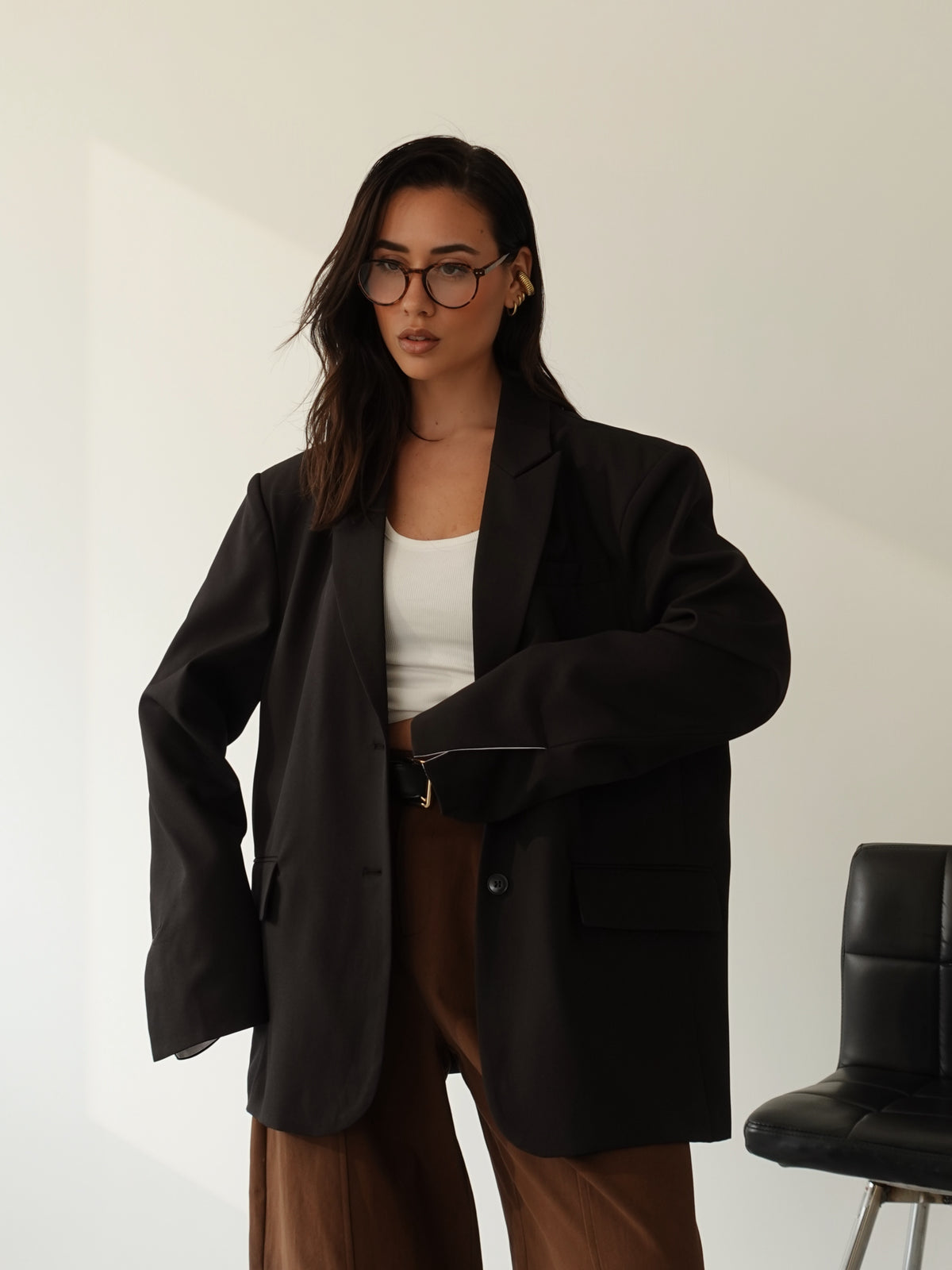 BLAZER OVERSIZE TIMES SQUARE - NERO 3151