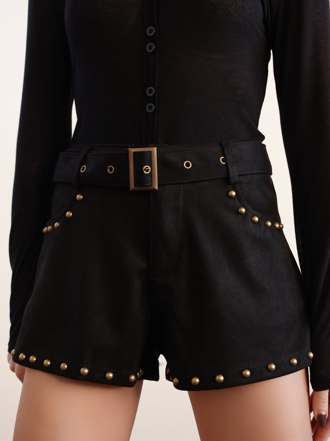 SHORTS IN ECO CAMOSCIO EL PASO - NERO 19281