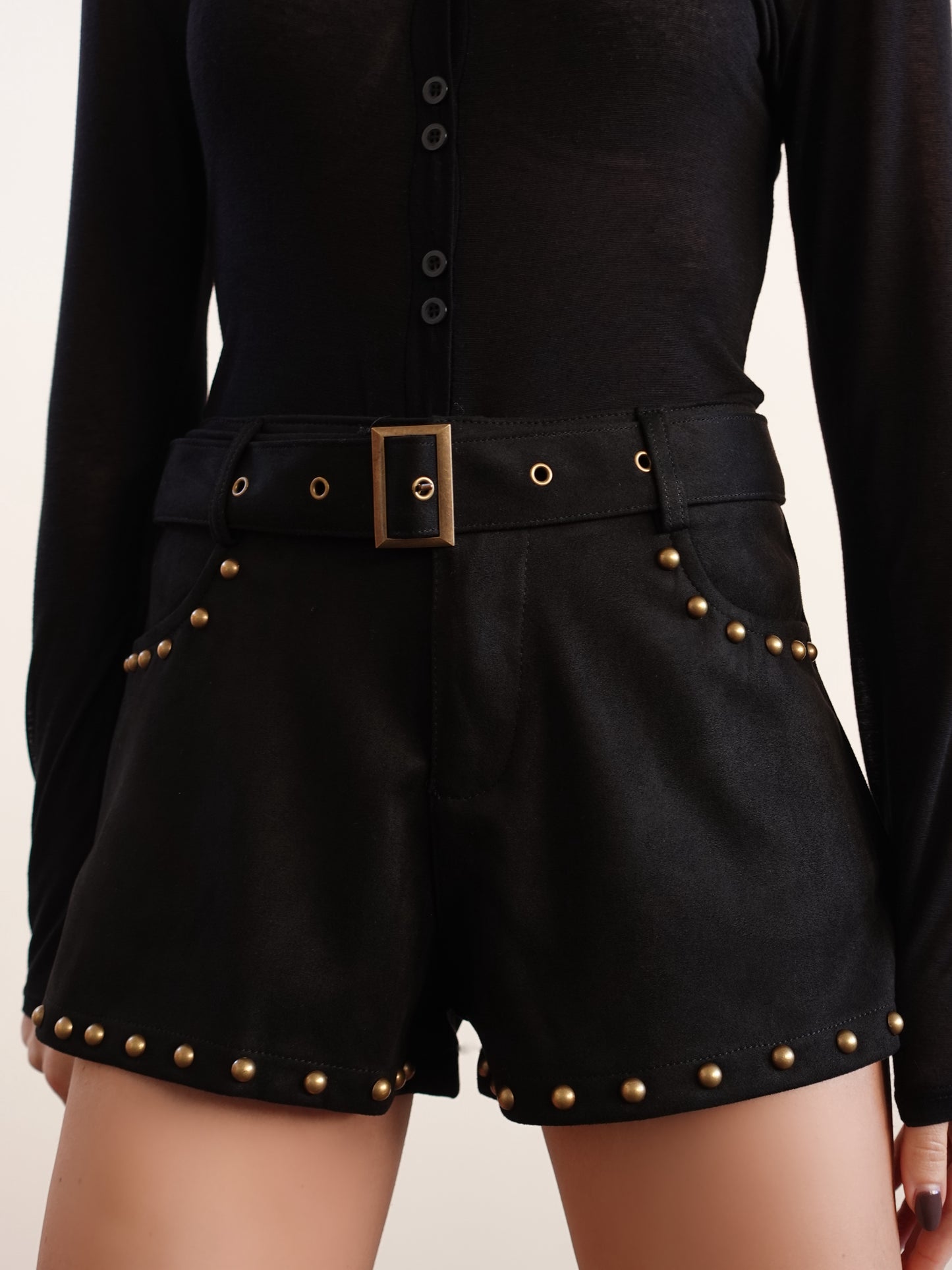 SHORTS IN ECO CAMOSCIO EL PASO - NERO 19281