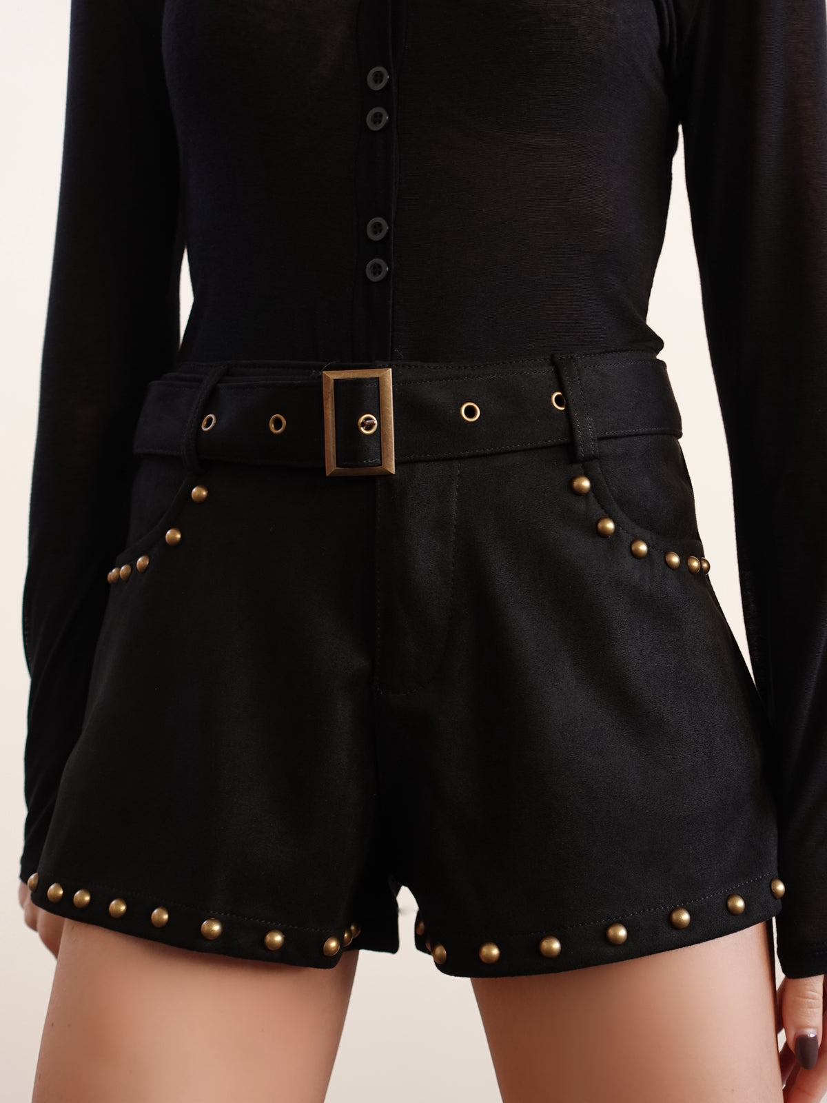SHORTS IN ECO CAMOSCIO EL PASO - NERO 19281