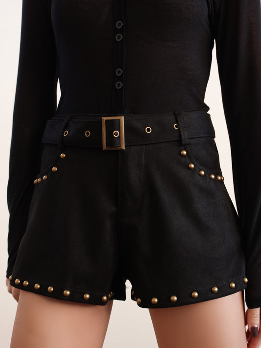 SHORTS IN ECO CAMOSCIO EL PASO - NERO 19281