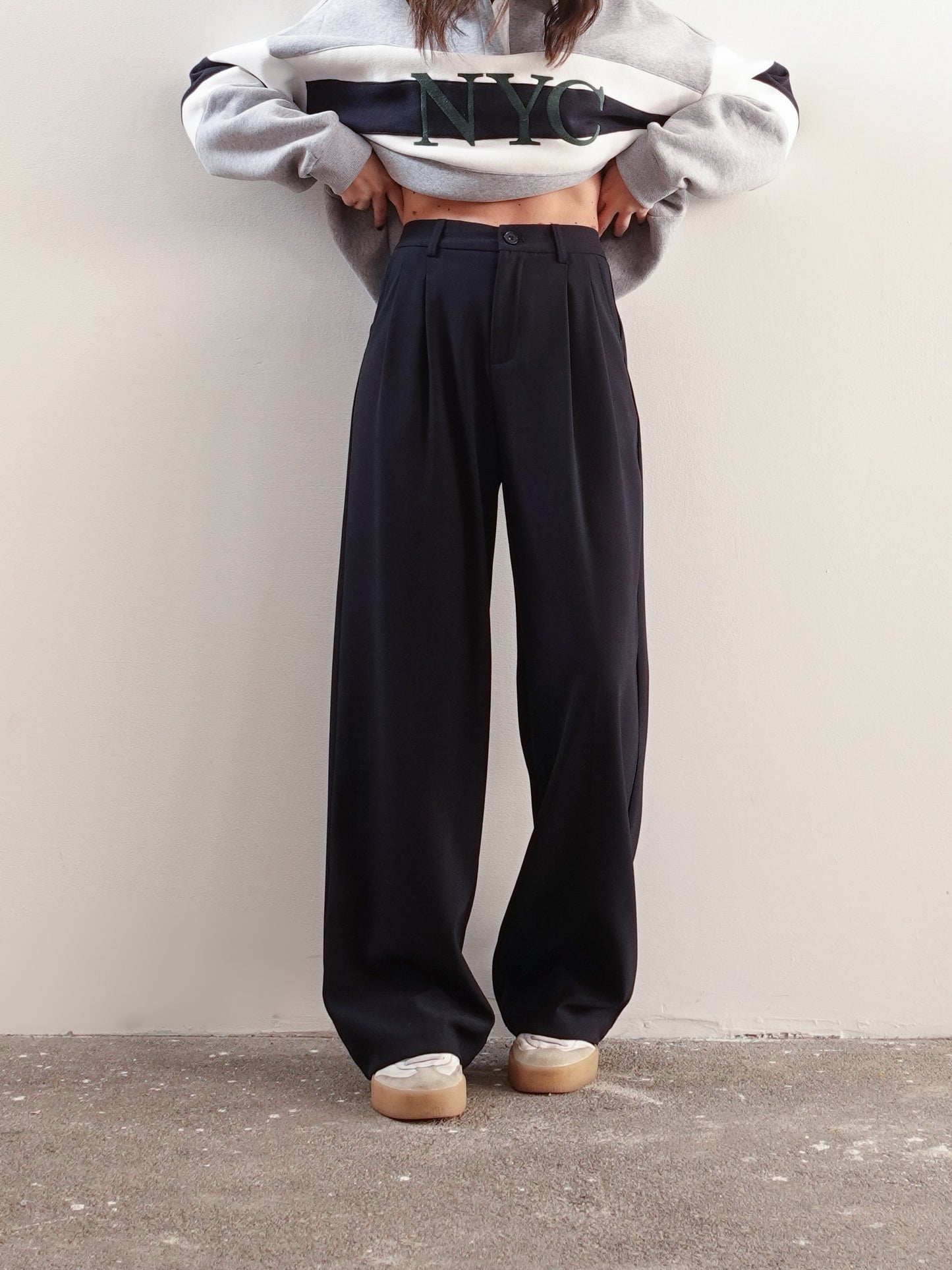 PANTALONI CLASSICI WIDE LEG - BLU 66608