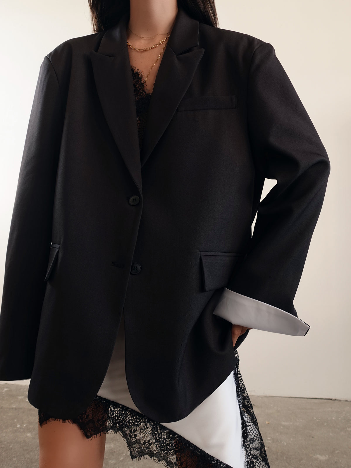 BLAZER OVERSIZE TIMES SQUARE - NERO 3151