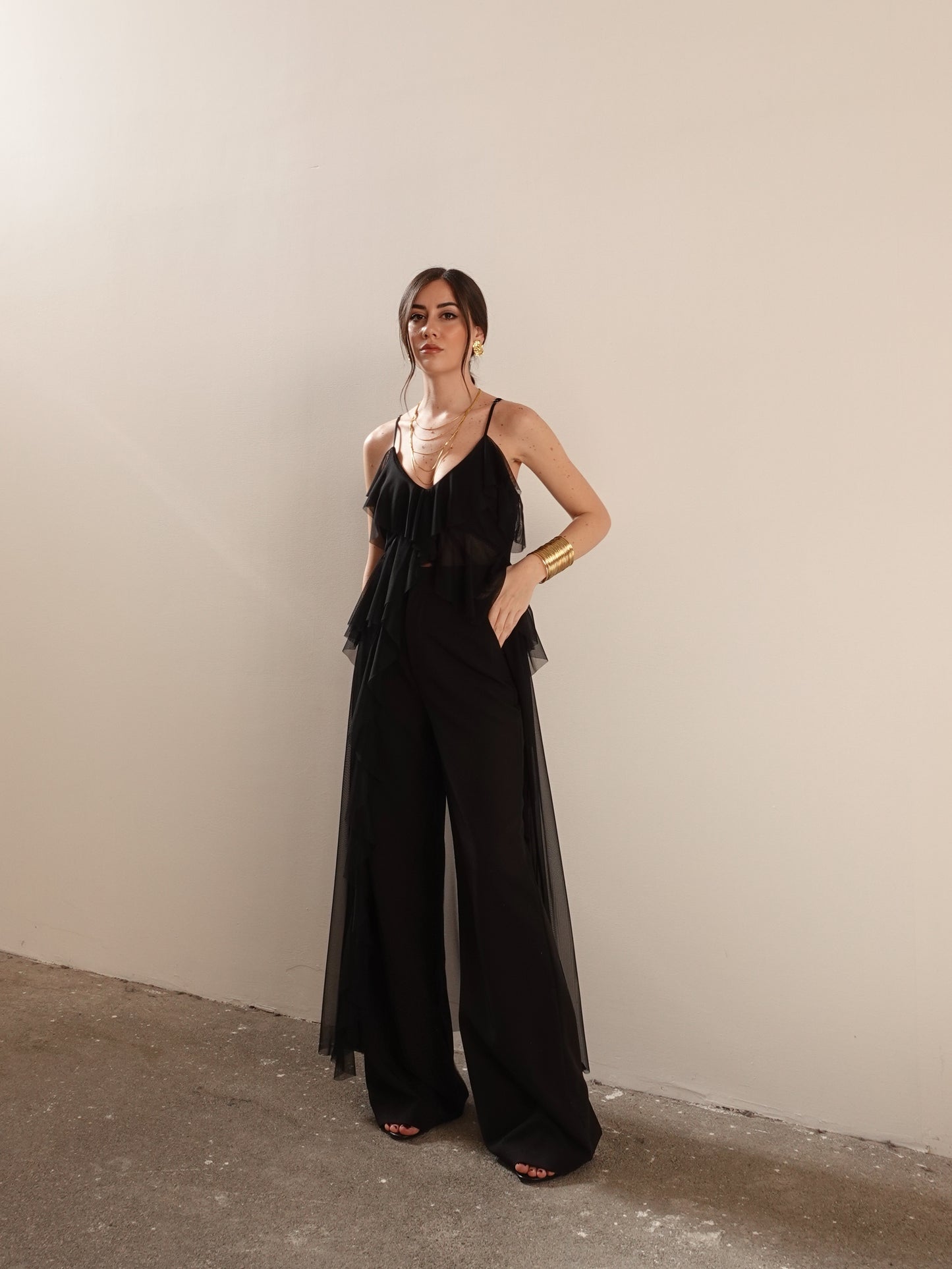 PANTALONI WIDE LEG PARIS - NERO 11421