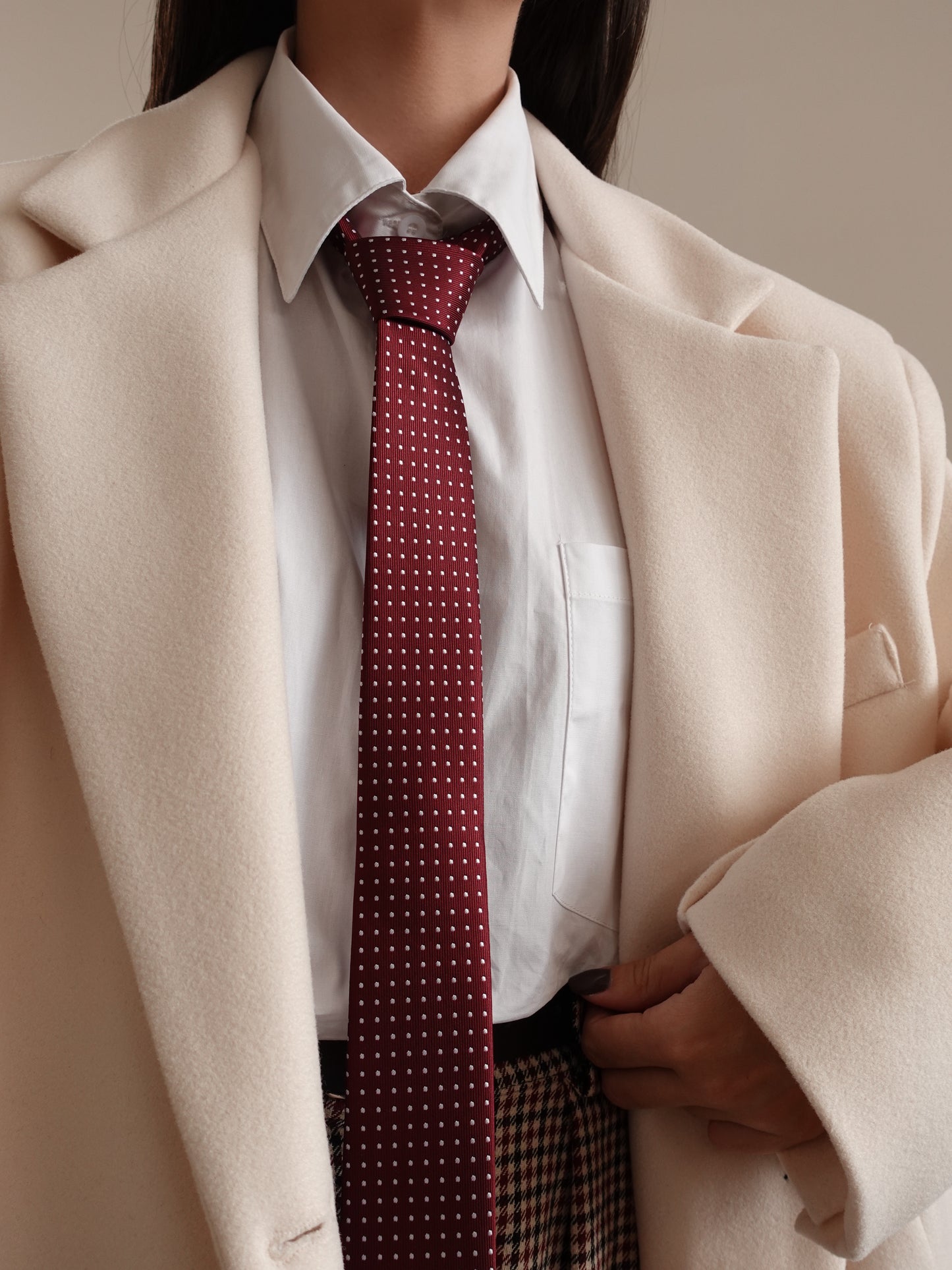 CRAVATTA MAN A POIS - BORGOGNA