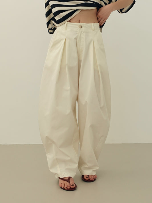 PANTALONI BALLOON 100% COTONE - PANNA 12651