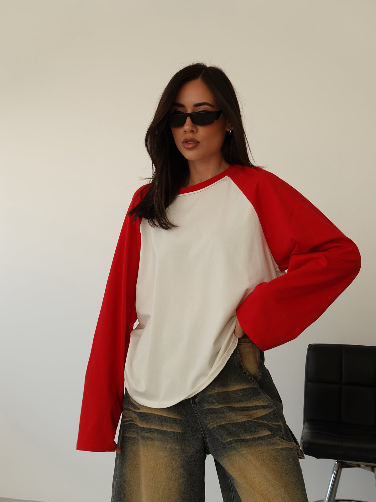LONG-SLEEVE BICOLOR - ROSSO F1817