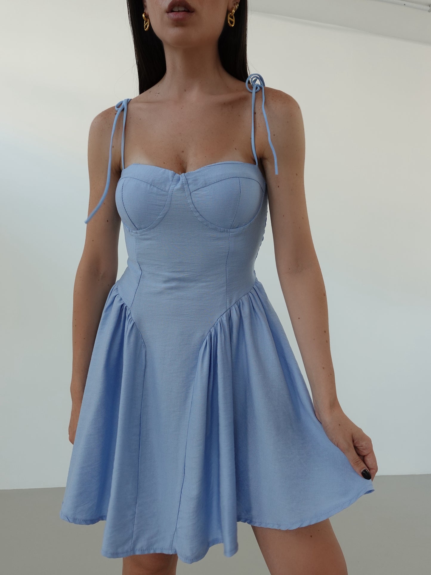 MINI DRESS PLAYA CON COPPETTE - AZZURRO 6671