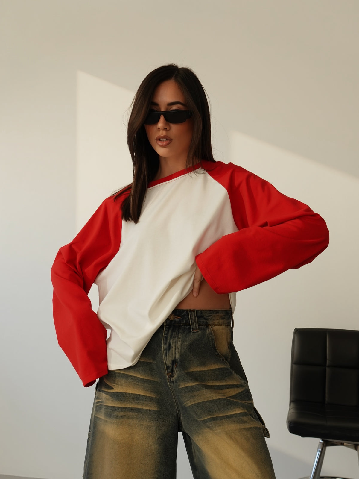 LONG-SLEEVE BICOLOR - ROSSO F1817