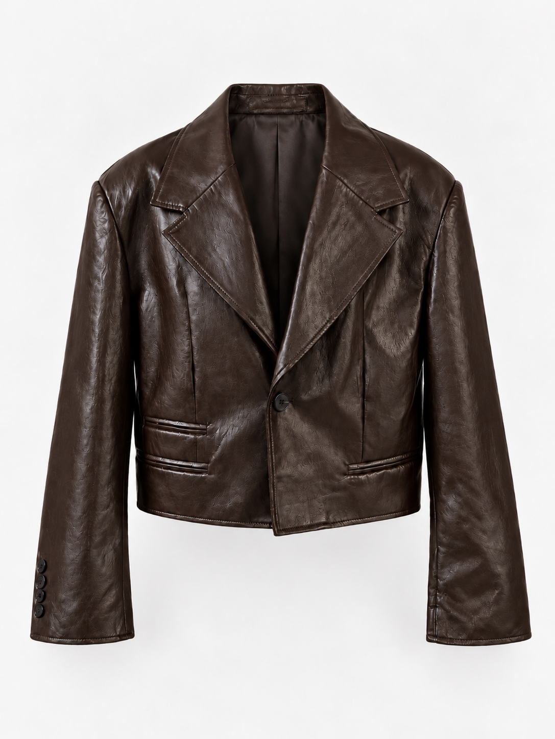 GIACCA IN ECOPELLE FLORENCE CON SPALLINE - MARRONE HAR023