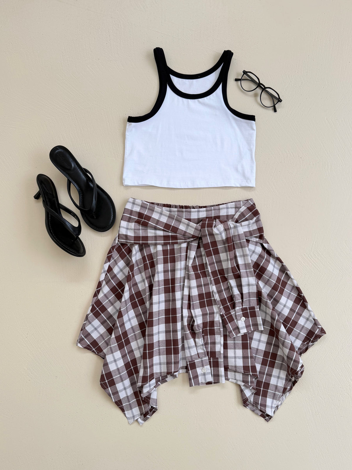 GONNA CAMICIA IN COTONE H143 - MARRONE