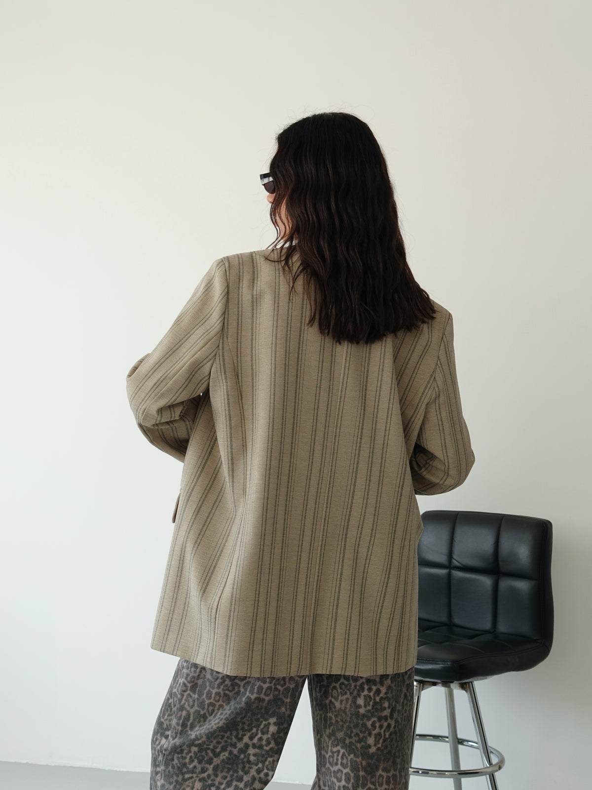 GIACCA DADDY A RIGHE - TAUPE 28129
