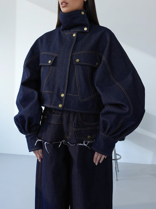 GIACCA IN DENIM MURCIELAGO - BLU SCURO 30406