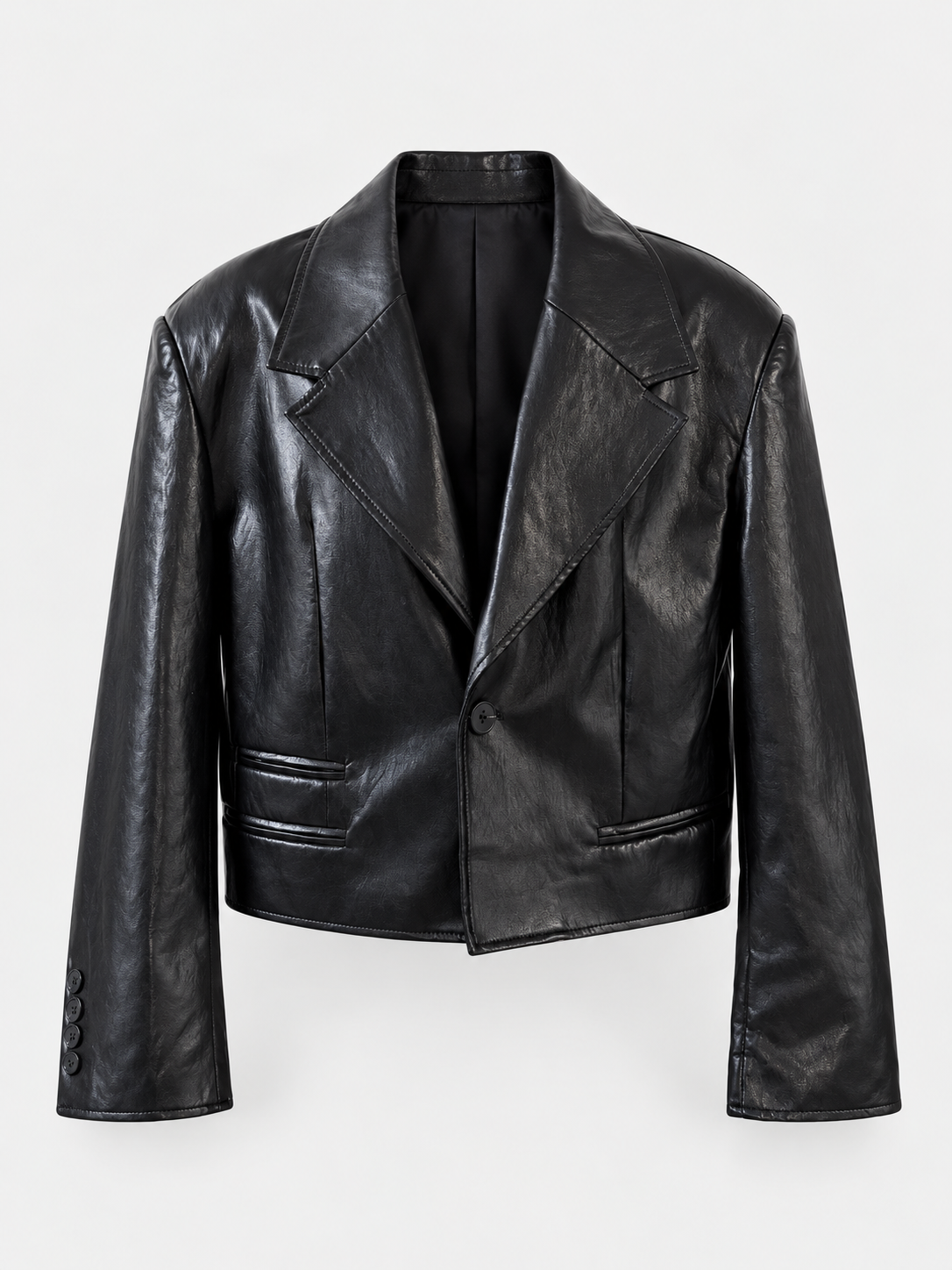 GIACCA IN ECOPELLE FLORENCE CON SPALLINE - NERO HAR023