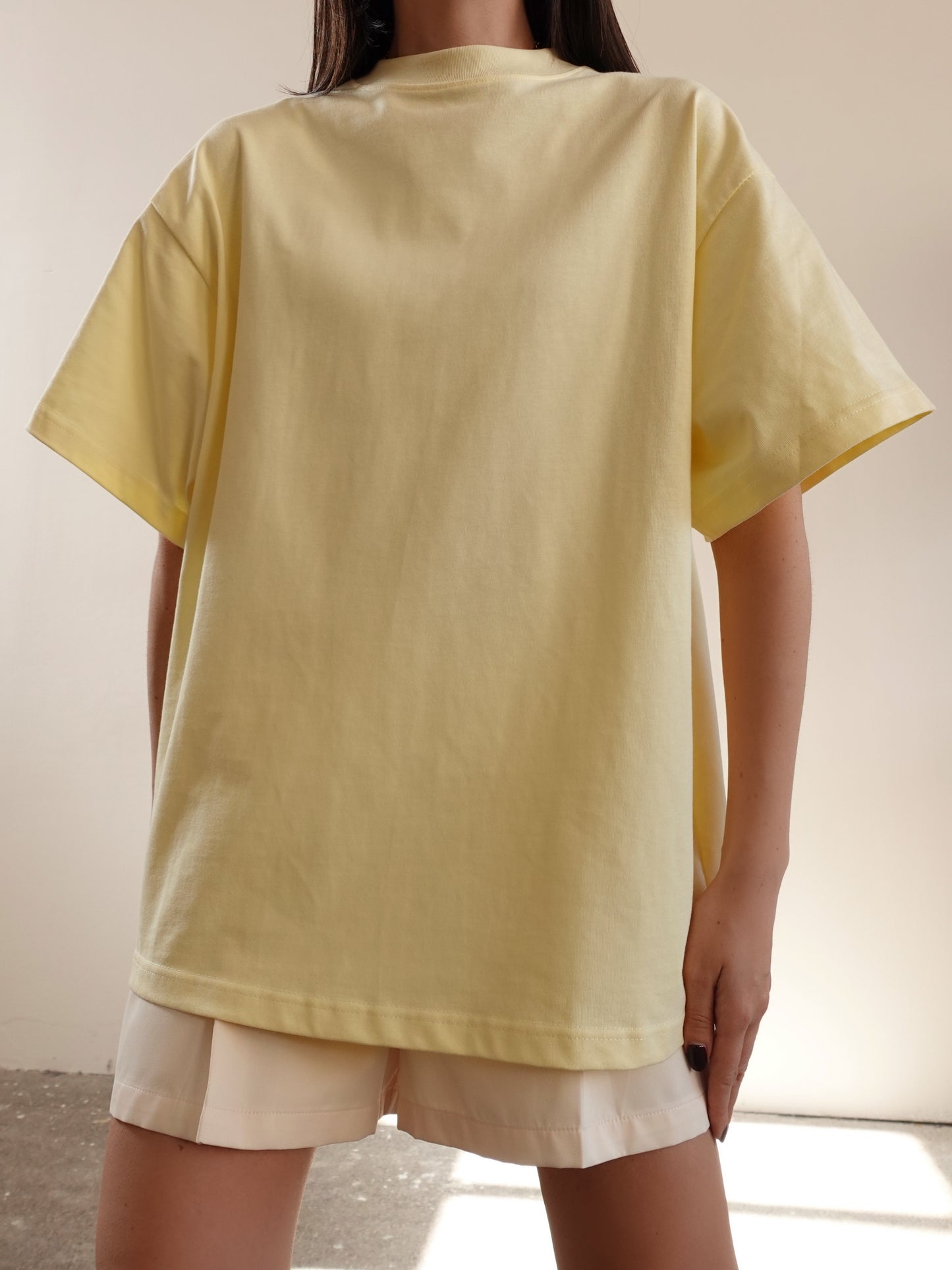 T-SHIRT OVERSIZE IN COTONE - GIALLO LA001