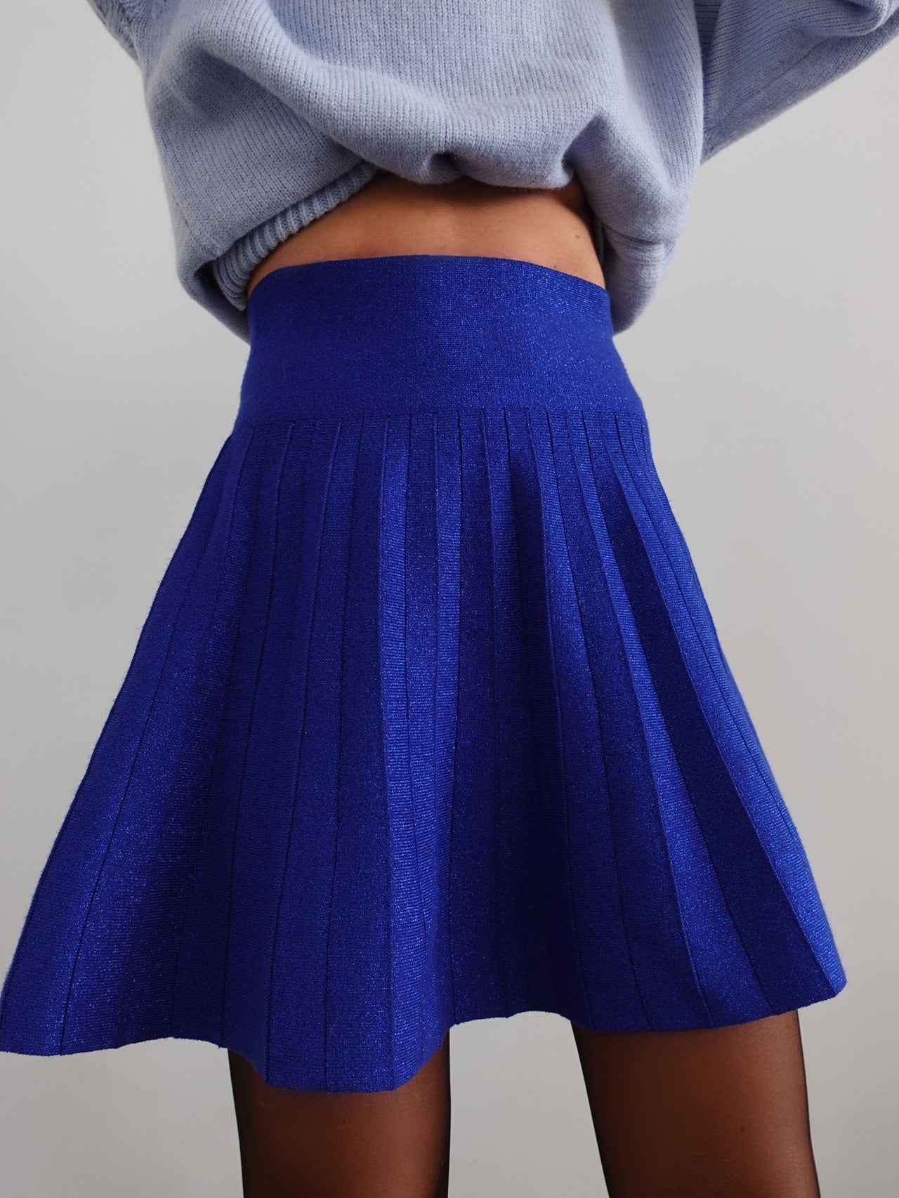 GONNA PLISSE' GLITTER - BLU ELETTRICO 11015
