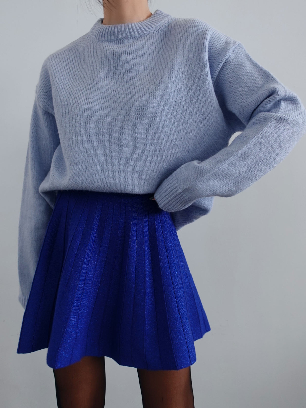 GONNA PLISSE' GLITTER - BLU ELETTRICO 11015