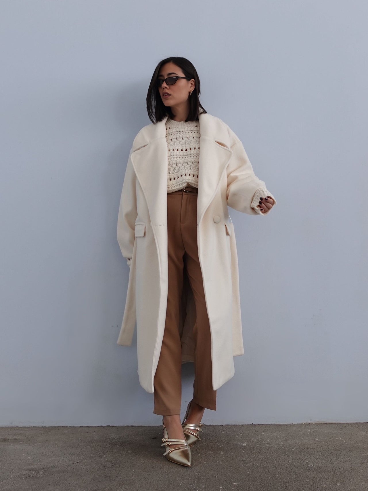 CAPPOTTO OVER CON MANICHE A PALLONCINO - LATTE 1226