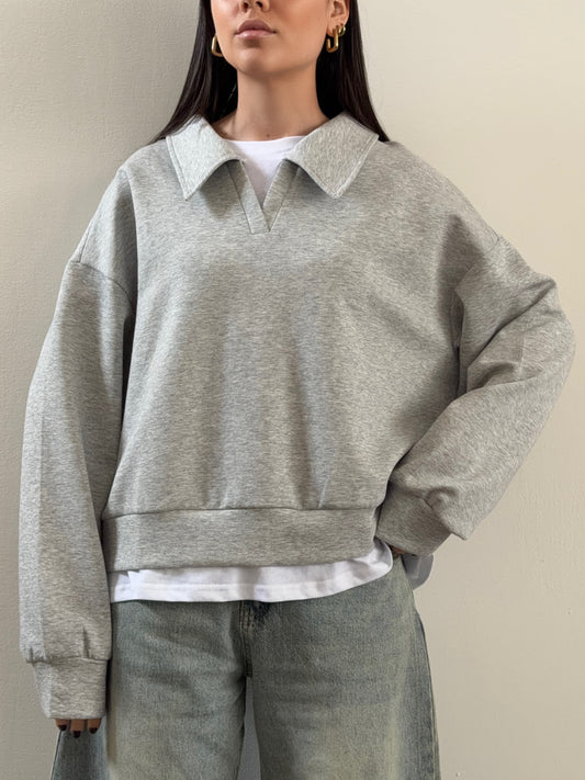 POLO CON T-SHIRT INTERNA - GRIGIO CHIARO 16198