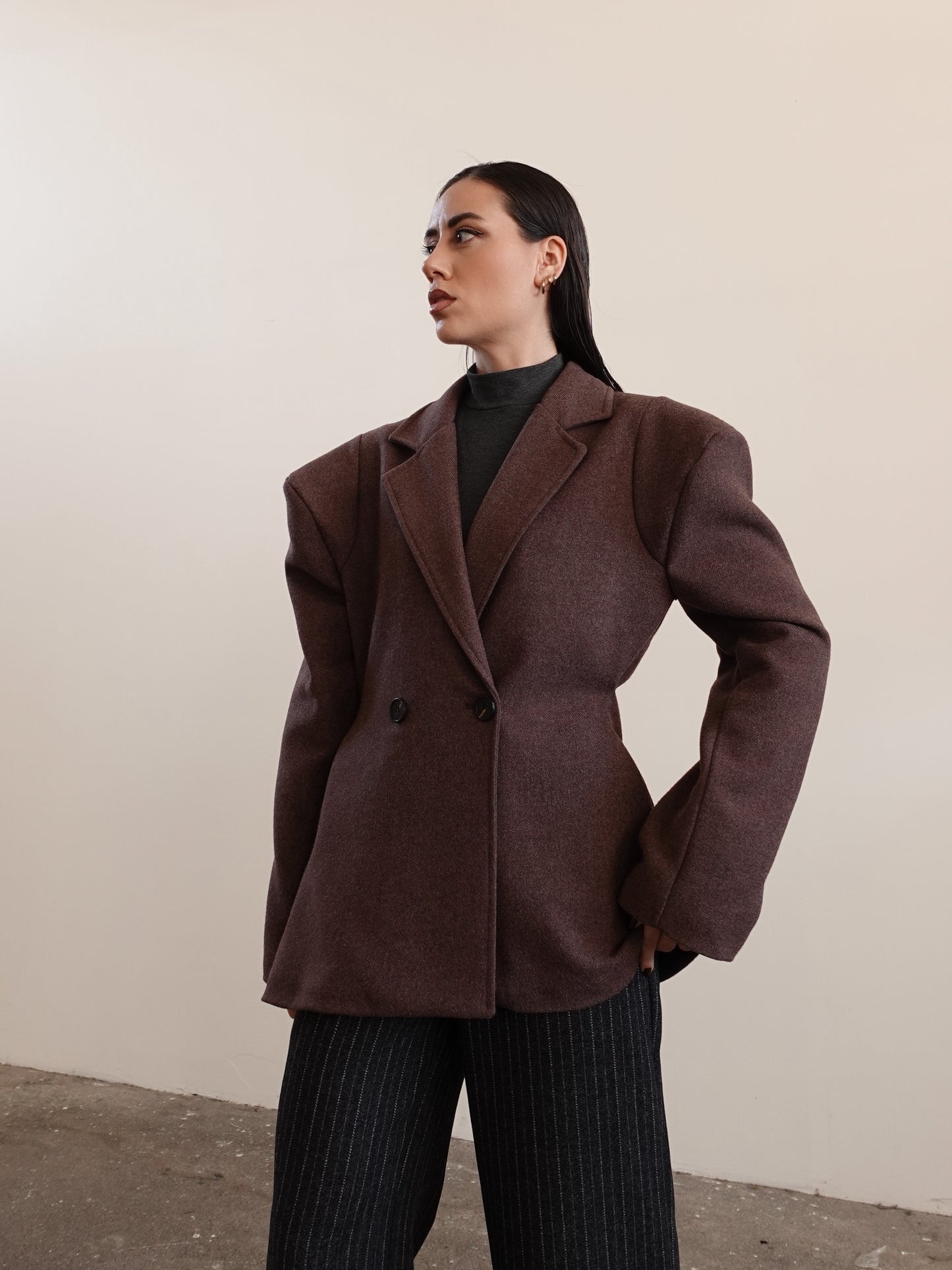 CAPPOTTO VENICE CON SPALLINE - MARRONE GLAD01