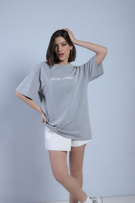T-SHIRT OVERSIZE YOUNG MANAGER - POLVERE 8156