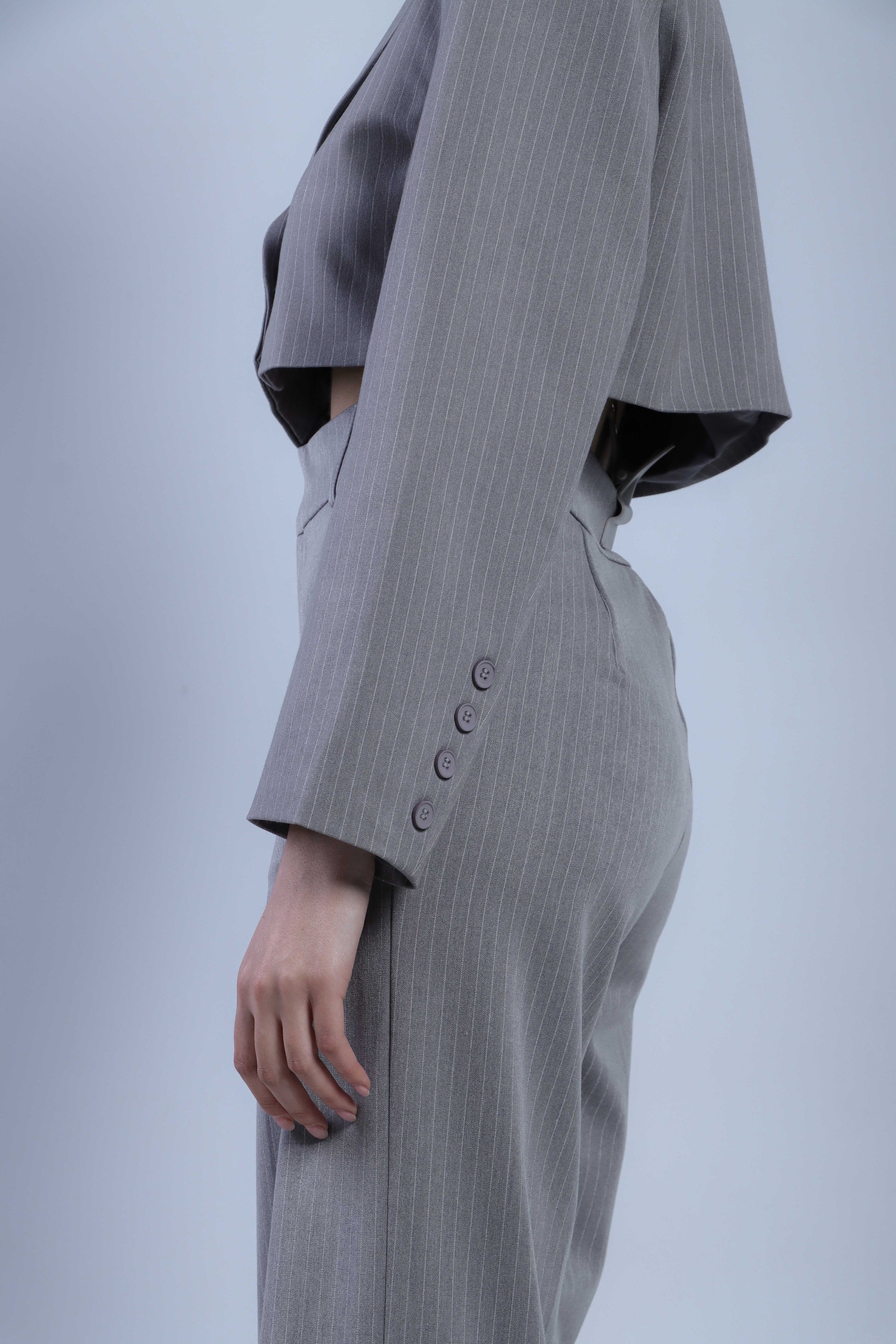 GIACCA CROP GESSATA TOP QUALITY - GRIGIO 13815