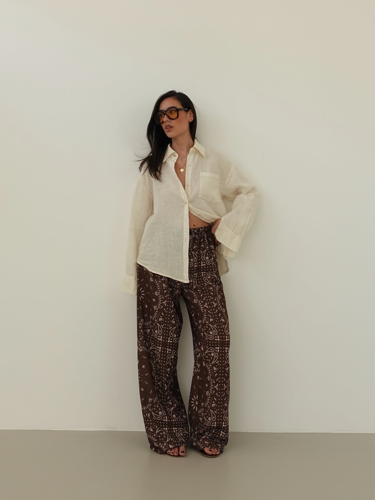 PANTALONI LEGGERI FANTASY - MARRONE 006414