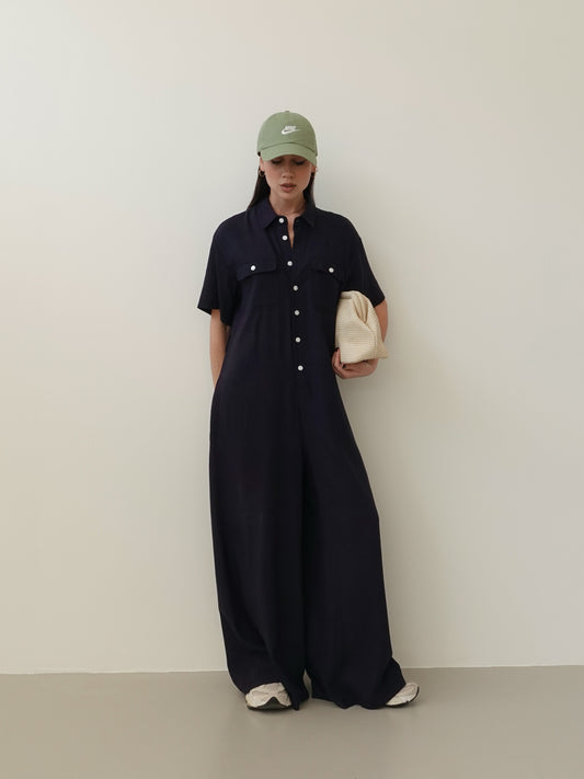 JUMPSUIT IN LINO - BLU 9136