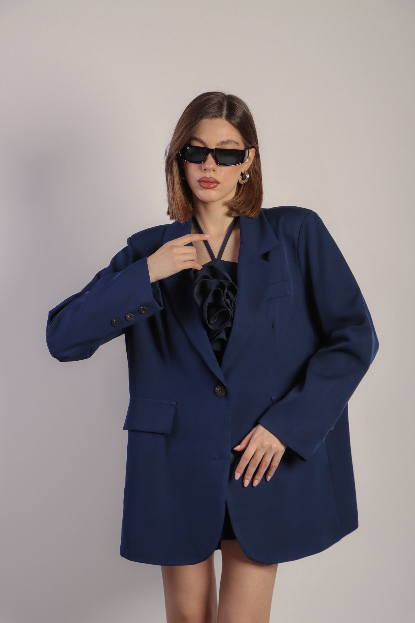 BLAZER OVER 2 BOTTONI - BLU 30883