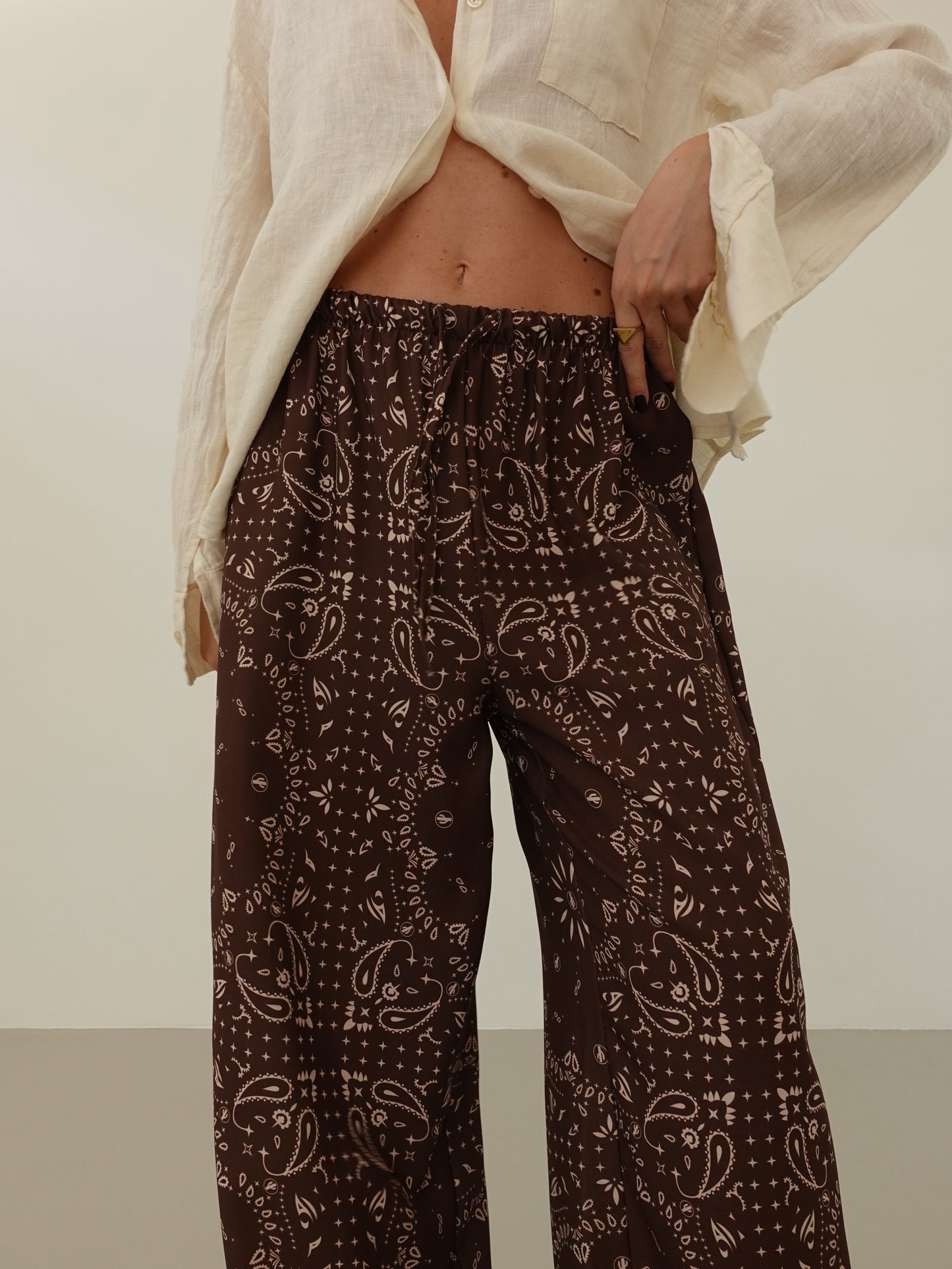 PANTALONI LEGGERI FANTASY - MARRONE 006414