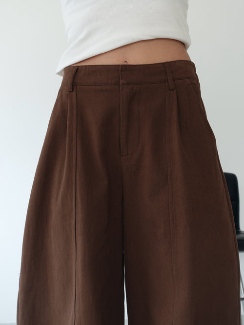 PANTALONI BALLOON 100% COTONE - MARRONE 9134