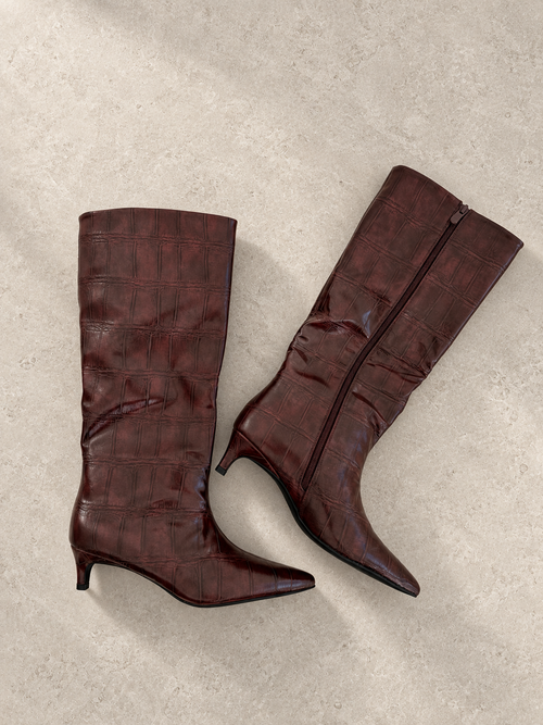 STIVALE CROCO PAINTED - BURGUNDY 788-209