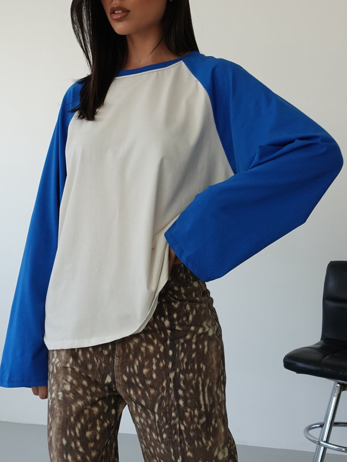 LONG-SLEEVE BICOLOR - BLU F1817