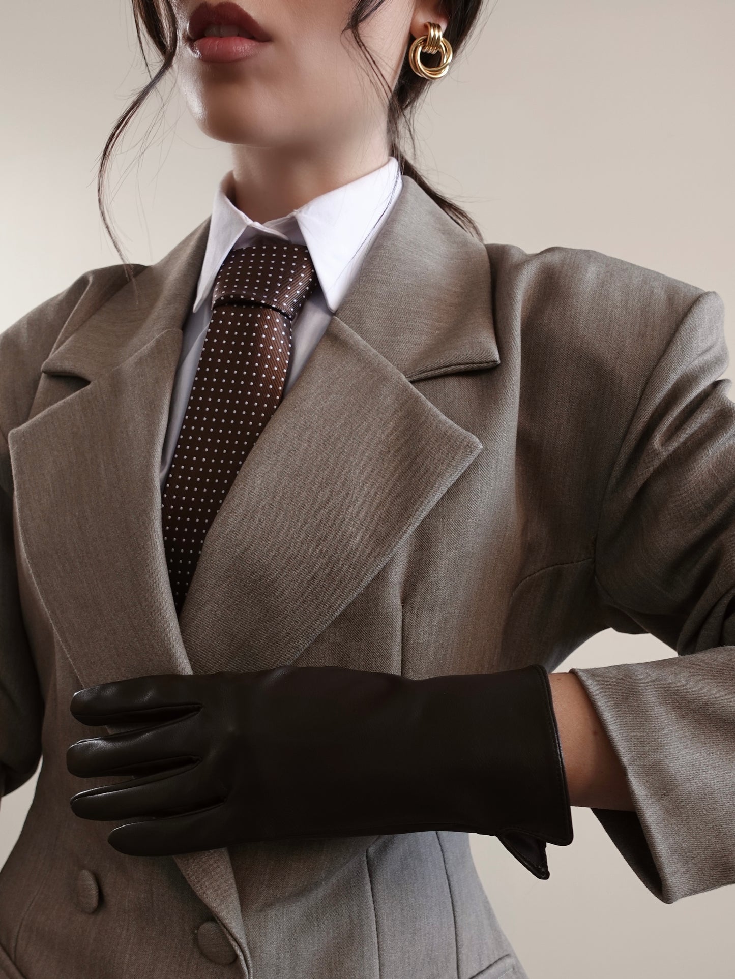 GUANTI IN ECOPELLE WINTER - CIOCCOLATO ST422