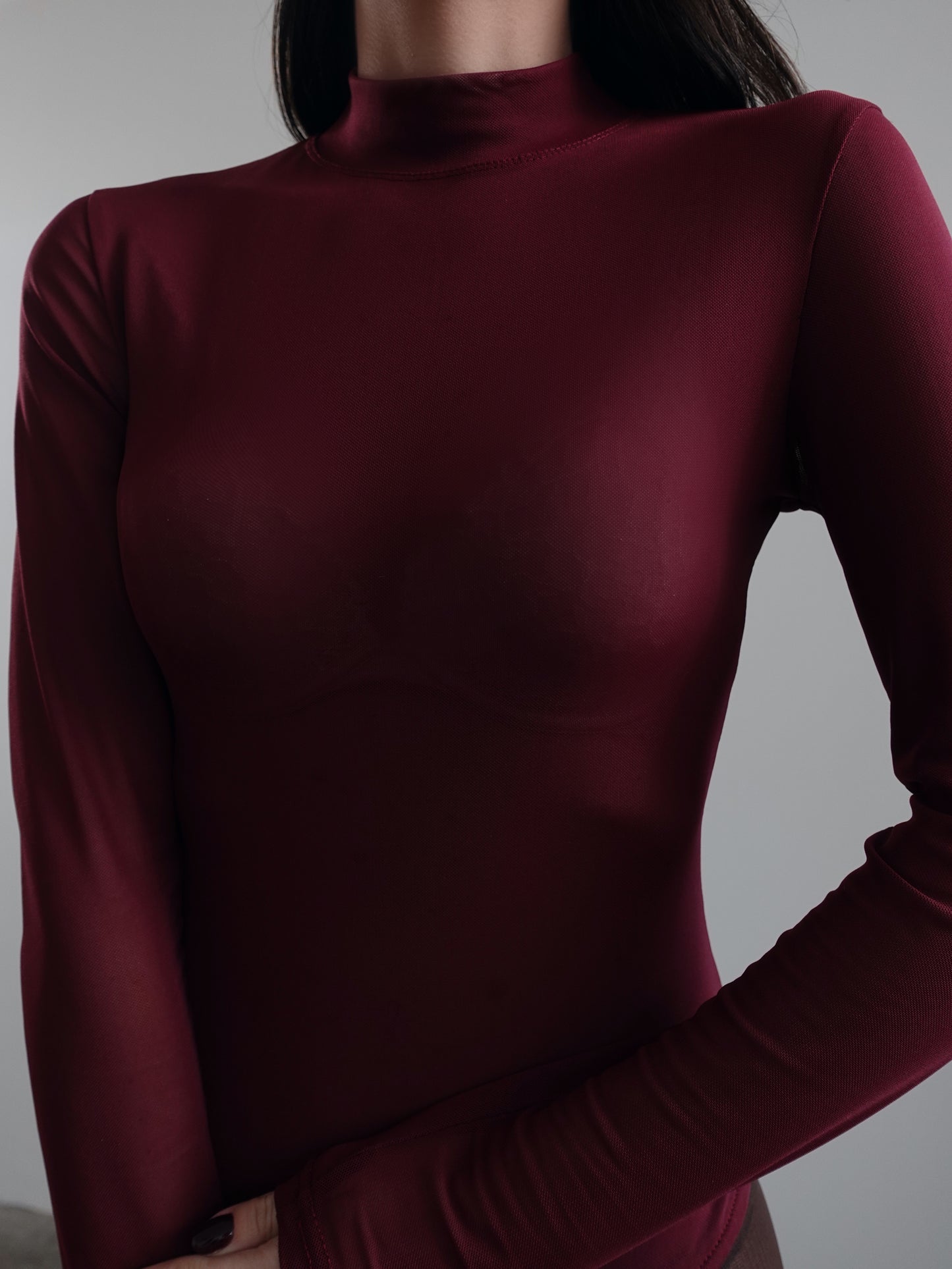 BODY VELATO MEZZO COLLO - BORDEAUX 1328