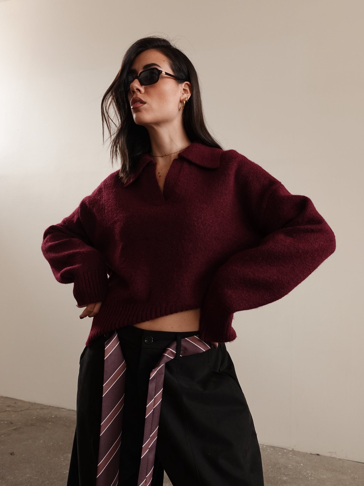 MAGLIONCINO POLO IN LANA - WINE 328