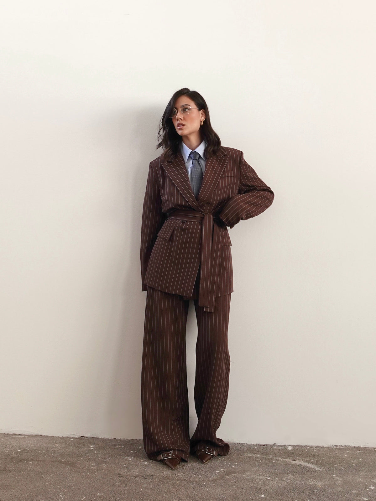 TAILLEUR GESSATO TIMES SQUARE - MARRONE 63775