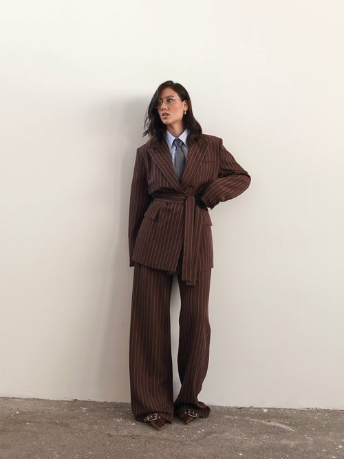 TAILLEUR GESSATO TIMES SQUARE - MARRONE 63775