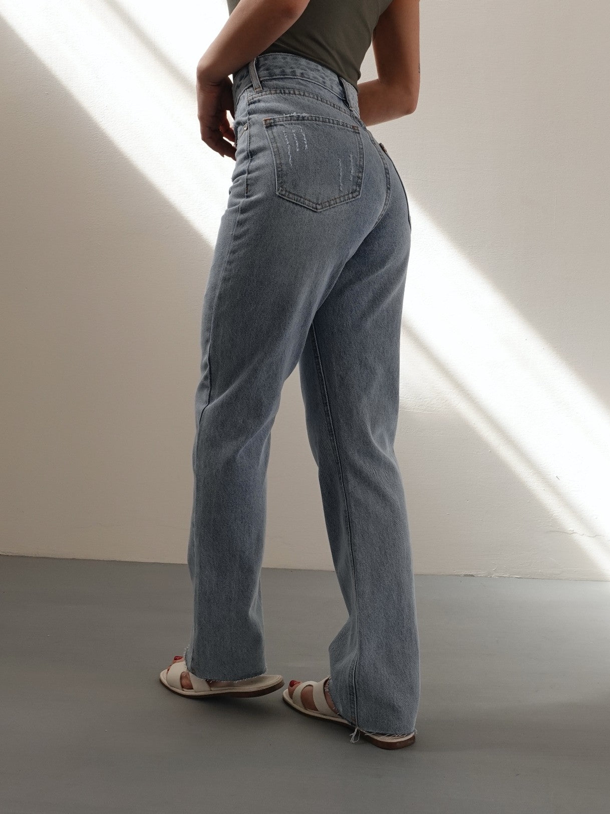 JEANS REGULAR TAGLIO VIVO - DENIM CHIARO A293