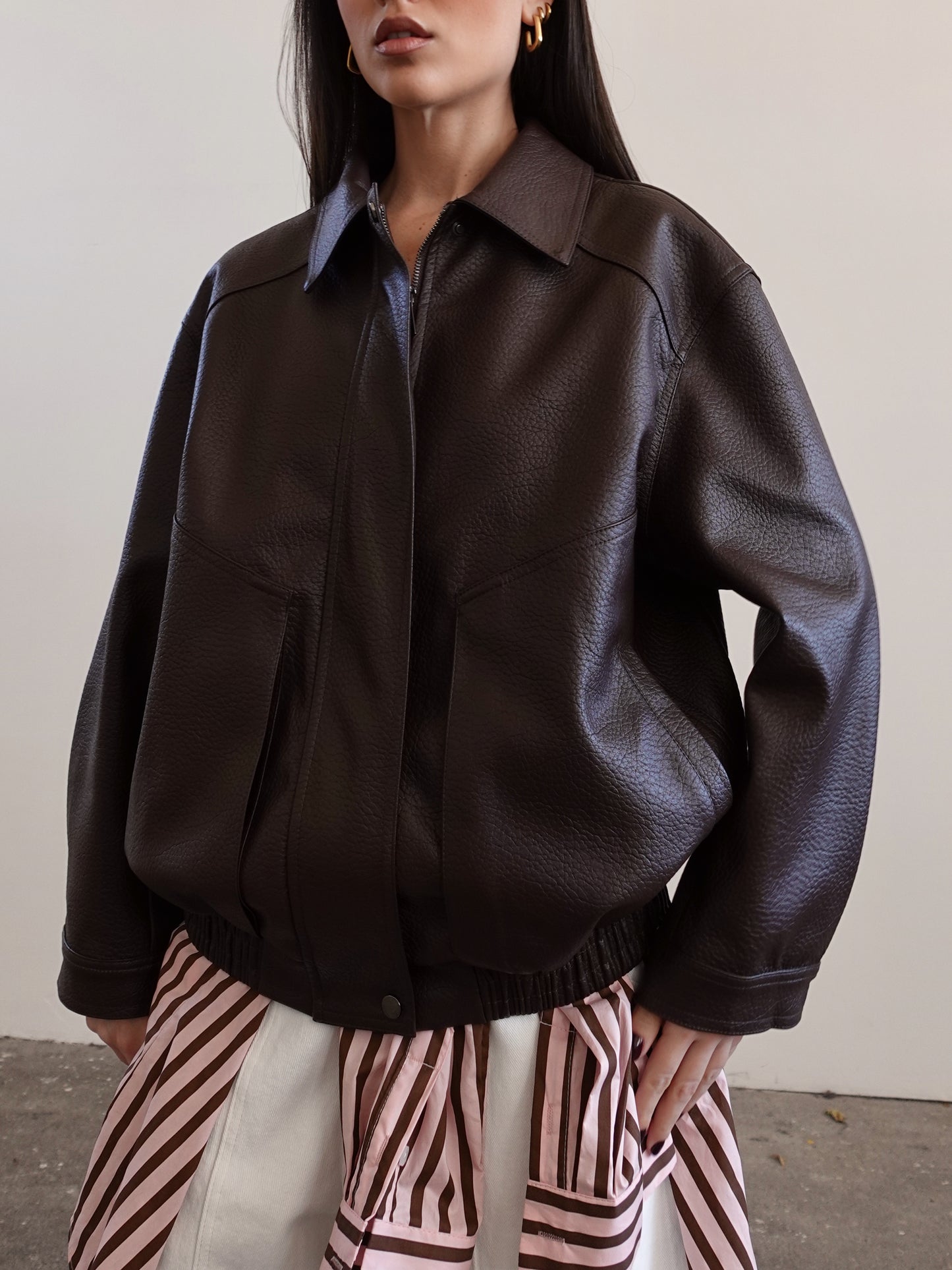 GIACCA CLYDE IN ECOPELLE - MARRONE B635