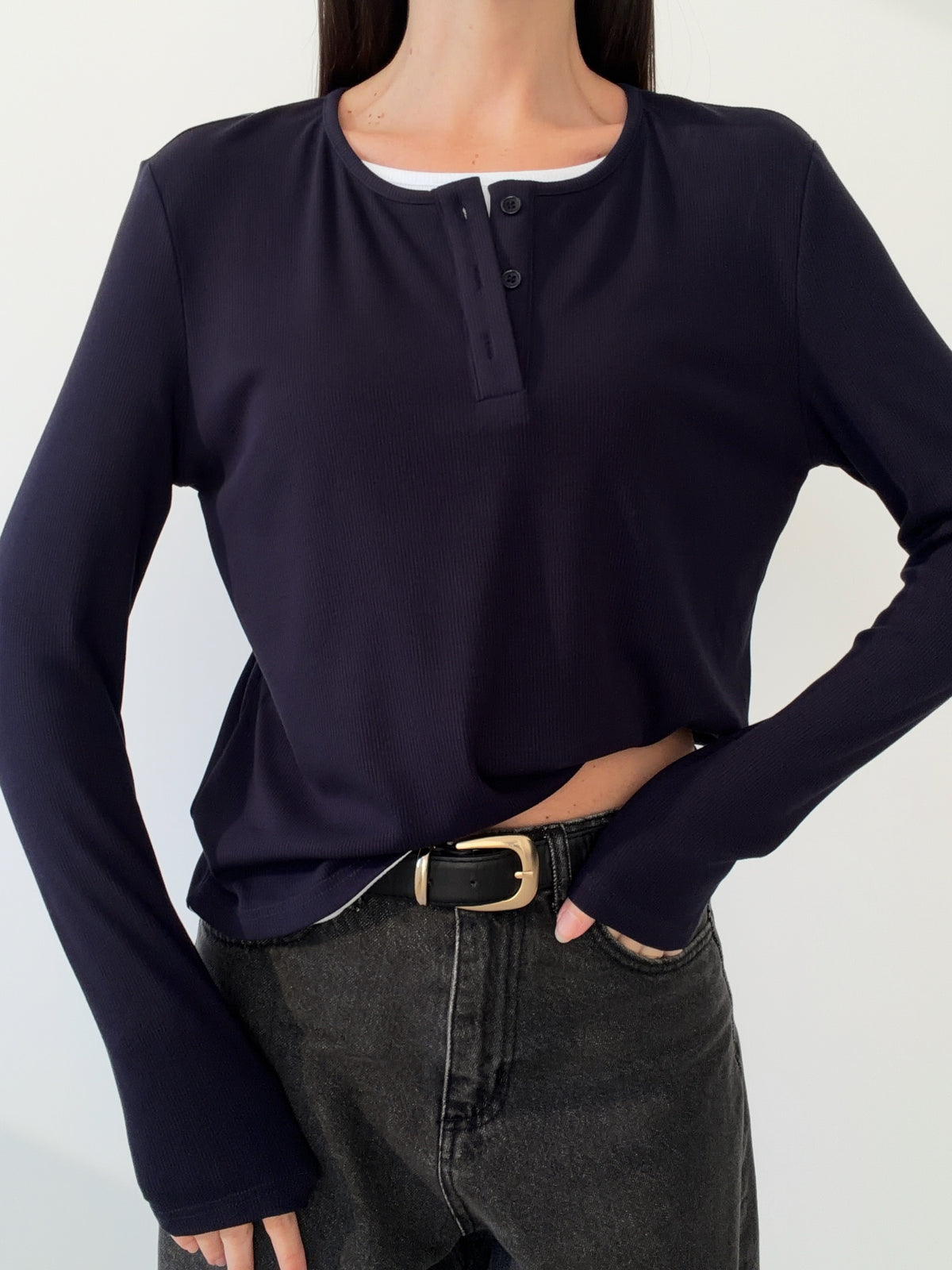 MAGLIA A COSTE DOUBLE - BLU/BIANCO 16221