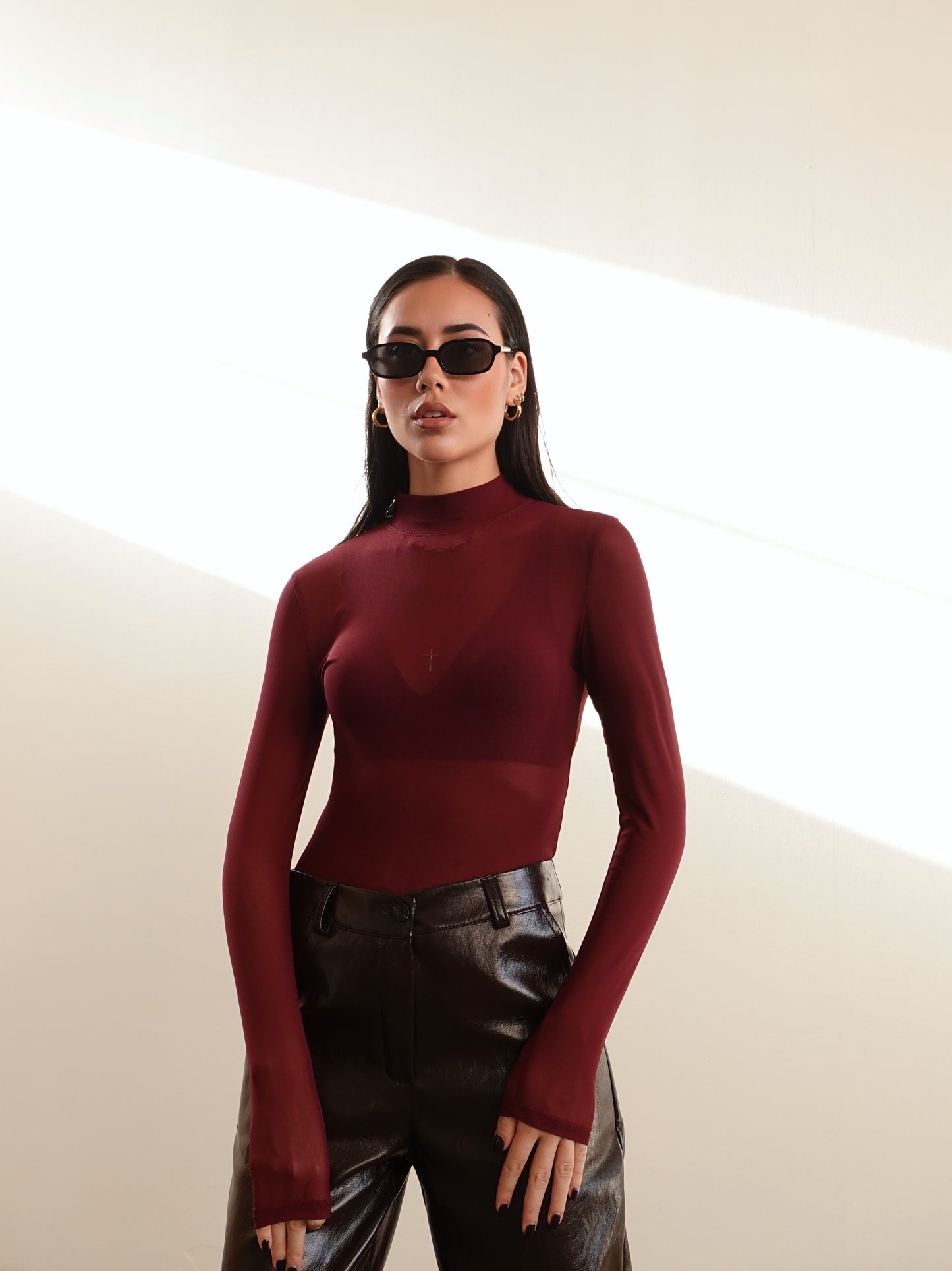 BODY VELATO MEZZO COLLO - BORDEAUX 1328